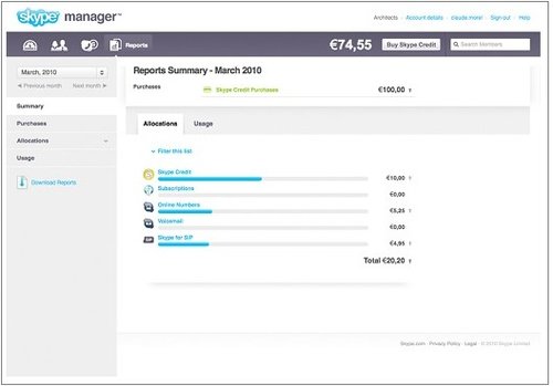 Skype Connect在推出測試版之時(shí),同時(shí)推出了一個(gè)管理工具Skype manager